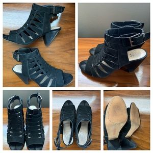 Vince Camino Elika Black Suede Sandals size 7.5